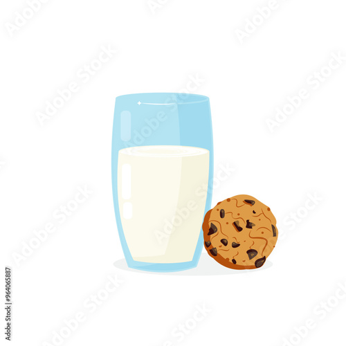Milk and cookie illustration cartoon design
