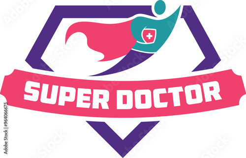 Health Care vector Super Hero doctor logo design