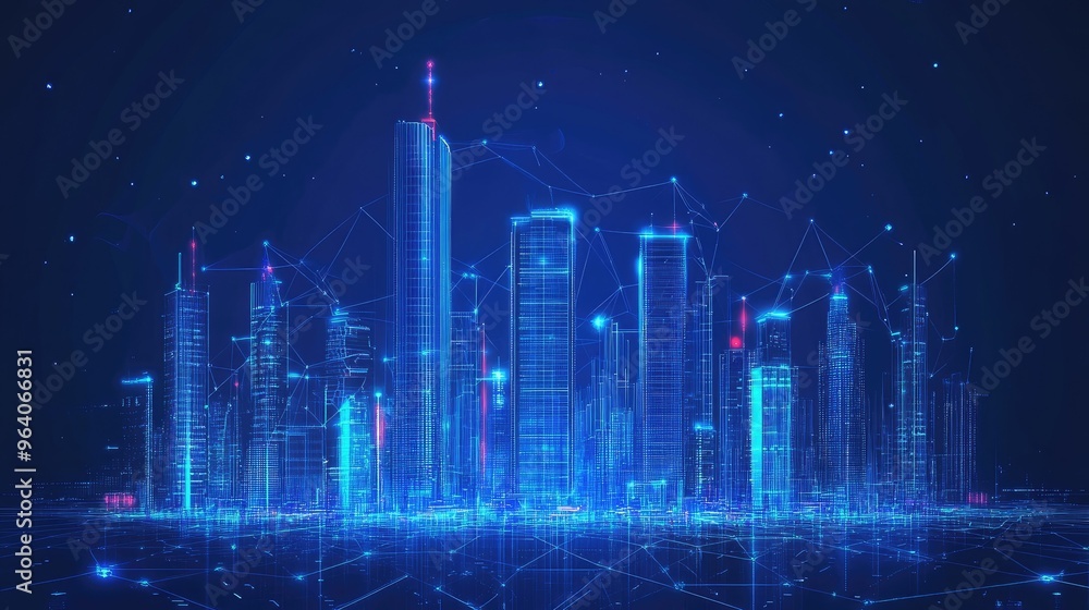 online smart digital city illustration connect network futuristic line online smart digital city illustration connect network futuristic line
