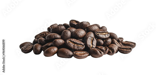 Coffee beans, fresh coffee beans with aroma, transparent background image