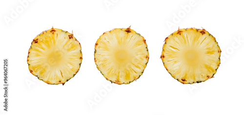 Fresh pineapple fruit sliced ​​pineapple transparent background image