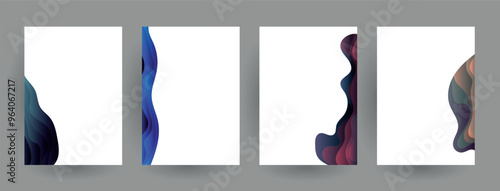 Modern abstract covers set, Modern colorful wave liquid flow poster. Cool gradient shapes composition, vector covers design.	