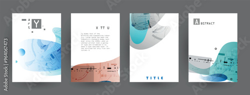 Modern abstract covers set, Modern colorful wave liquid flow poster. Cool gradient shapes composition, vector covers design.	