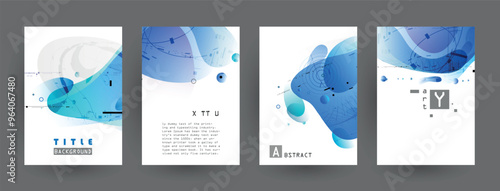 Modern abstract covers set, Modern colorful wave liquid flow poster. Cool gradient shapes composition, vector covers design.	