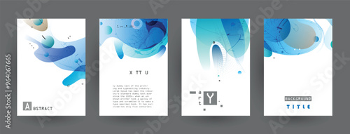Modern abstract covers set, Modern colorful wave liquid flow poster. Cool gradient shapes composition, vector covers design.	
