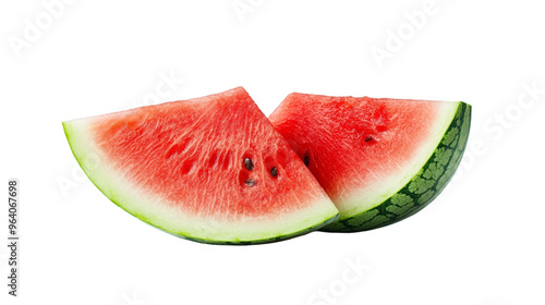 Fresh watermelon fruit, sliced ​​watermelon, transparent background image