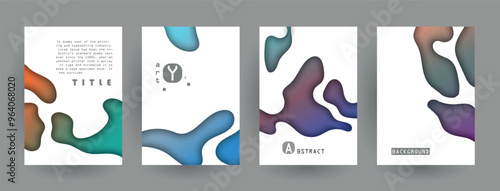 Modern abstract covers set, Modern colorful wave liquid flow poster. Cool gradient shapes composition, vector covers design.	
