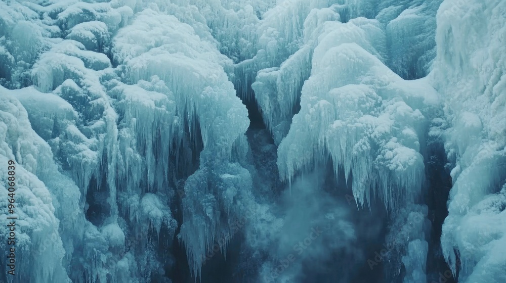 Rushing waterfall frozen in time lapse Rushing waterfall frozen in time lapse