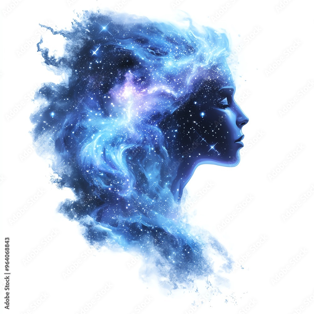 A galaxy with glowing ghost constellations, Halloween space theme, mystical and eerie, isolated on white background A galaxy with glowing ghost constellations, Halloween space theme, mystical and eerie, isolated on white background
