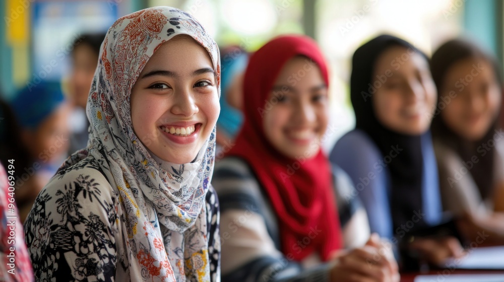 Students from various cultures Smile and be cheerful in the classroom. Students from various cultures Smile and be cheerful in the classroom.