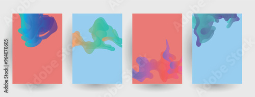 Modern abstract covers set, Modern colorful wave liquid flow poster. Cool gradient shapes composition, vector covers design.	