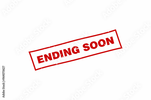 Ending soon stamp, Ending soon red square stamp.