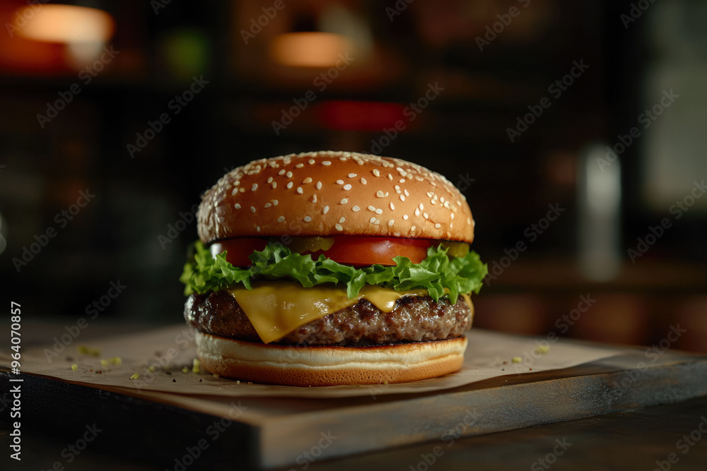 Delicious And Juicy Multilayered Burger On The Table For Advertising And Graphic Collabs Created With Artificial Intelligence Delicious And Juicy Multilayered Burger On The Table For Advertising And Graphic Collabs Created With Artificial Intelligence
