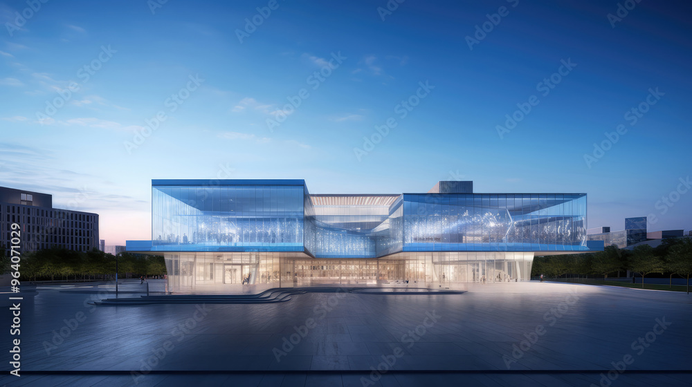 Obraz premium Futuristic Building Design in Urban Landscape