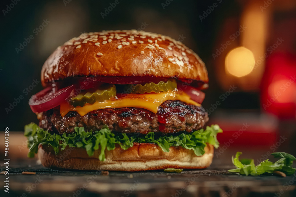 Delicious And Juicy Multilayered Burger On The Table For Advertising And Graphic Collabs Created With Artificial Intelligence Delicious And Juicy Multilayered Burger On The Table For Advertising And Graphic Collabs Created With Artificial Intelligence