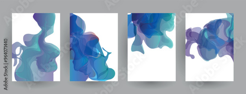 Modern abstract covers set, Modern colorful wave liquid flow poster. Cool gradient shapes composition, vector covers design.	