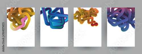 Modern abstract covers set, Modern colorful wave liquid flow poster. Cool gradient shapes composition, vector covers design.	