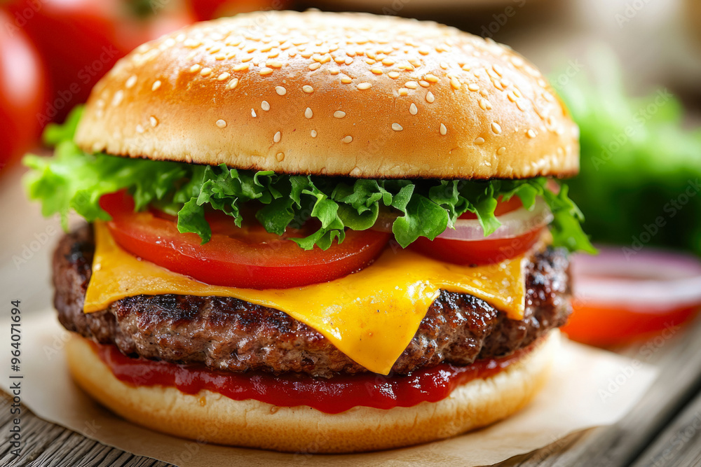 Delicious And Juicy Multilayered Burger On The Table For Advertising And Graphic Collabs Created With Artificial Intelligence Delicious And Juicy Multilayered Burger On The Table For Advertising And Graphic Collabs Created With Artificial Intelligence