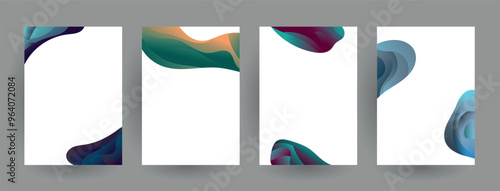 Modern abstract covers set, Modern colorful wave liquid flow poster. Cool gradient shapes composition, vector covers design.	