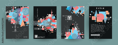 Modern abstract covers set, Modern colorful wave liquid flow poster. Cool gradient shapes composition, vector covers design.	