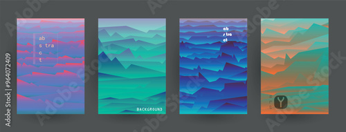 Modern abstract covers set, Modern colorful wave liquid flow poster. Cool gradient shapes composition, vector covers design.	
