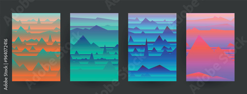 Modern abstract covers set, Modern colorful wave liquid flow poster. Cool gradient shapes composition, vector covers design.	