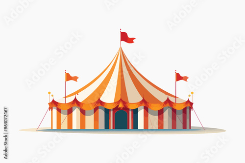 Colorful circus tent illustration