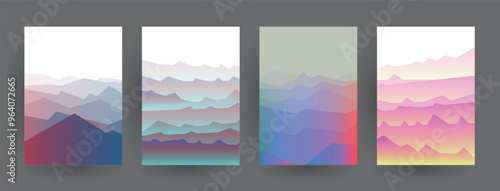 Modern abstract covers set, Modern colorful wave liquid flow poster. Cool gradient shapes composition, vector covers design.	