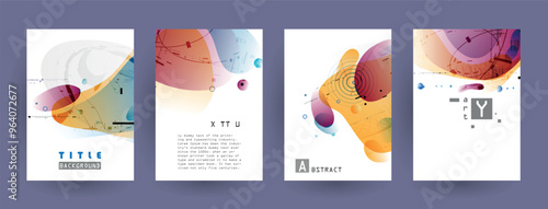 Modern abstract covers set, Modern colorful wave liquid flow poster. Cool gradient shapes composition, vector covers design.	