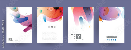 Modern abstract covers set, Modern colorful wave liquid flow poster. Cool gradient shapes composition, vector covers design.	