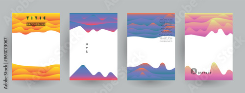 Modern abstract covers set, Modern colorful wave liquid flow poster. Cool gradient shapes composition, vector covers design.	