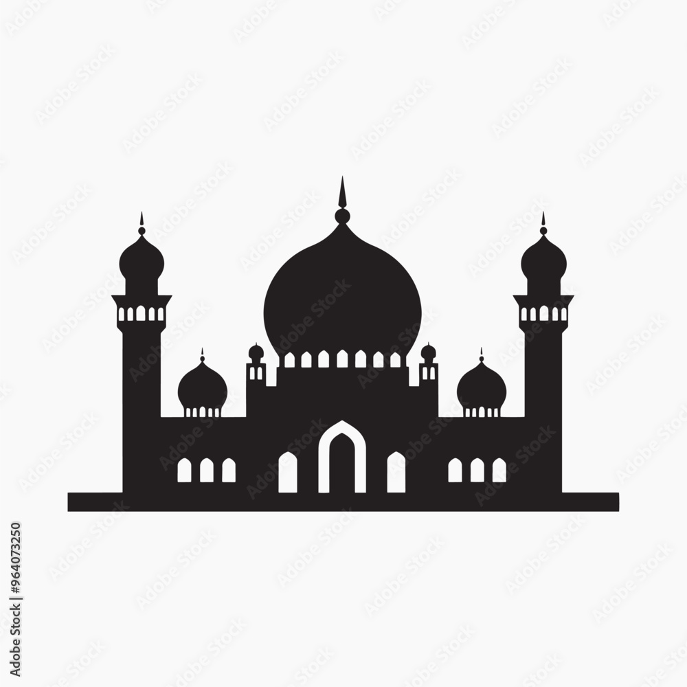 Iconic mosque silhouette vector illustration Iconic mosque silhouette vector illustration