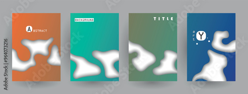 Modern abstract covers set, Modern colorful wave liquid flow poster. Cool gradient shapes composition, vector covers design.	