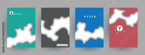 Modern abstract covers set, Modern colorful wave liquid flow poster. Cool gradient shapes composition, vector covers design.	