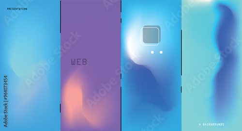 Modern abstract covers set, Modern colorful wave liquid flow poster. Cool gradient shapes composition, vector covers design.	