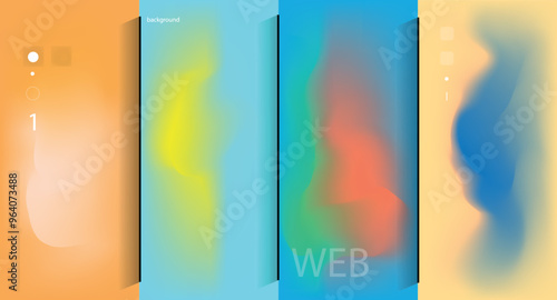 Modern abstract covers set, Modern colorful wave liquid flow poster. Cool gradient shapes composition, vector covers design.	