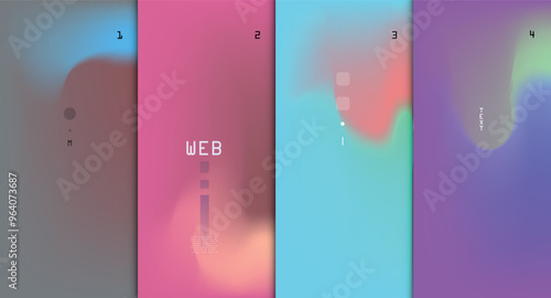 Modern abstract covers set, Modern colorful wave liquid flow poster. Cool gradient shapes composition, vector covers design.	