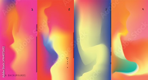 Modern abstract covers set, Modern colorful wave liquid flow poster. Cool gradient shapes composition, vector covers design.	