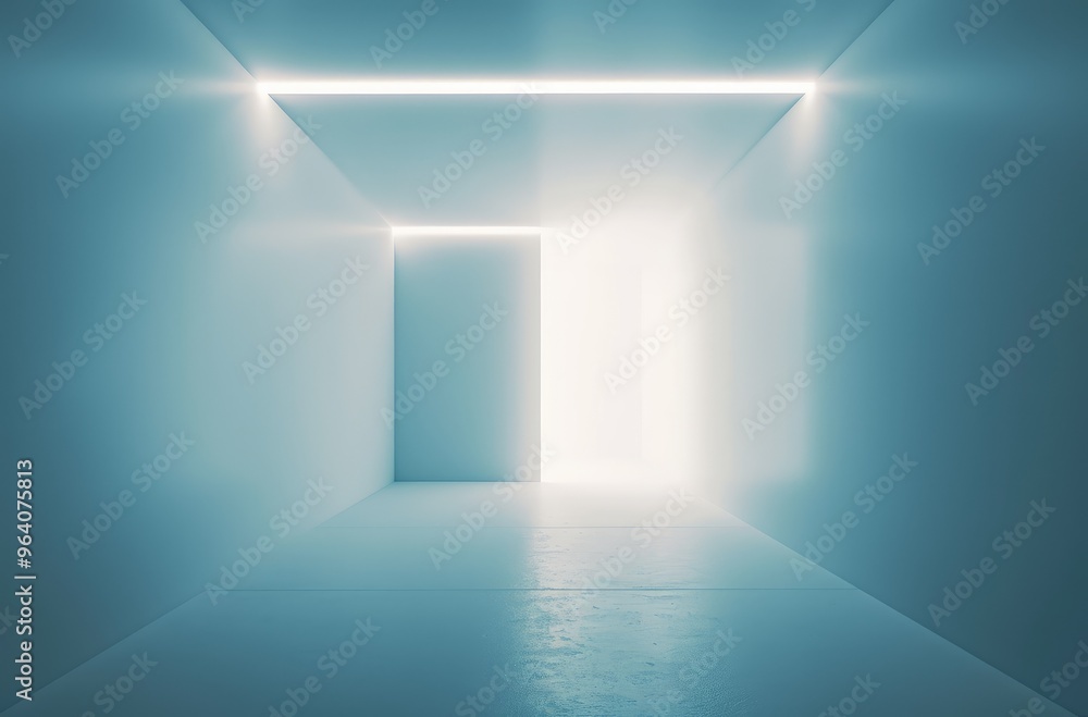 Futuristic Corridor with Blue LED Lighting Design Futuristic Corridor with Blue LED Lighting Design