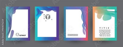 Modern abstract covers set, Modern colorful wave liquid flow poster. Cool gradient shapes composition, vector covers design.	