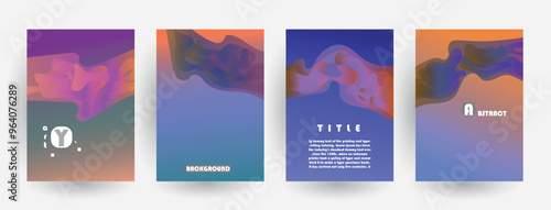 Modern abstract covers set, Modern colorful wave liquid flow poster. Cool gradient shapes composition, vector covers design.	
