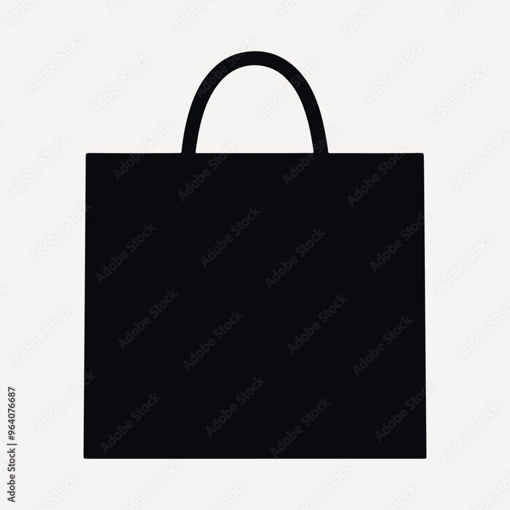Black shopping bag icon vector Black shopping bag icon vector