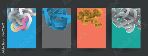 Modern abstract covers set, Modern colorful wave liquid flow poster. Cool gradient shapes composition, vector covers design.	