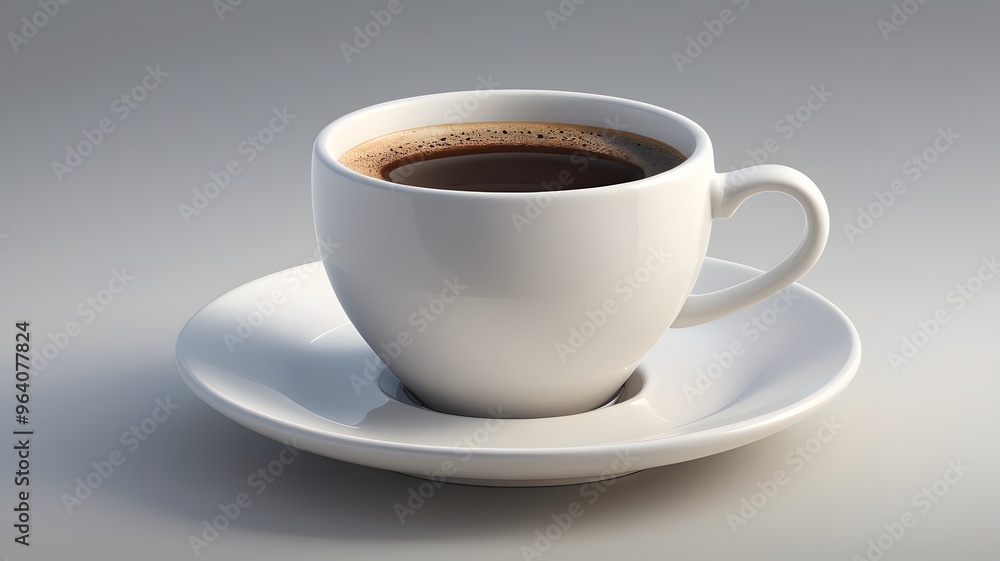 A black coffee isolated on white background. A black coffee isolated on white background.