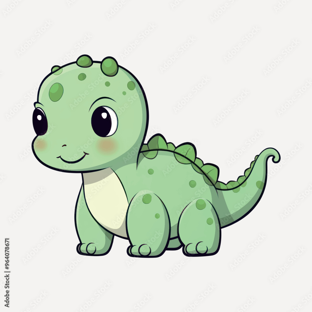 Naklejka premium Cute cartoon baby dinosaur illustration