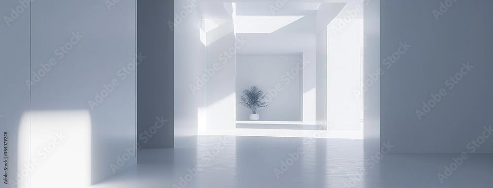 Modern Minimalist White Gallery Space Interior Modern Minimalist White Gallery Space Interior