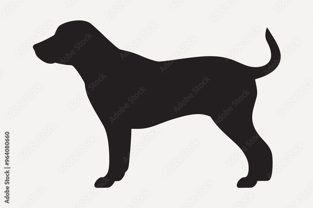 Black dog silhouette vector illustration Black dog silhouette vector illustration