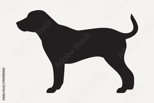 Black dog silhouette vector illustration