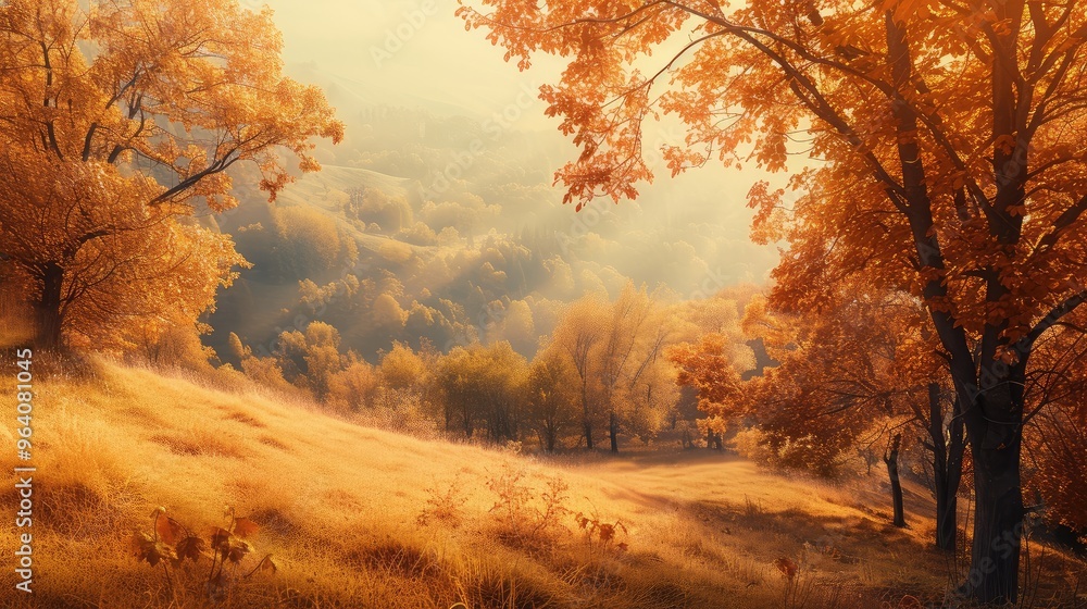 Golden Hour in Picturesque Autumn Landscape Golden Hour in Picturesque Autumn Landscape