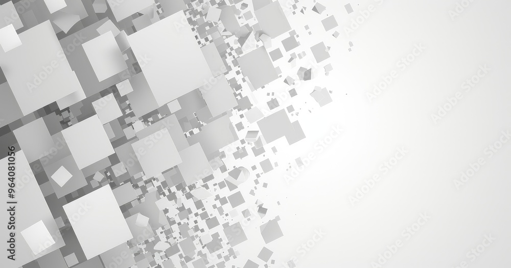 Abstract Geometric 3D White Cubes on Background Abstract Geometric 3D White Cubes on Background